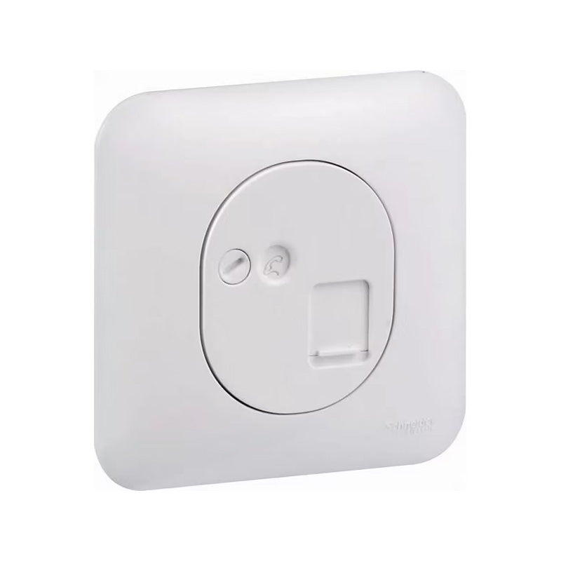 Prise RJ45 CAT5 UTP encastré pour téléphone avec plaque fixation vis OVALIS SCHNEIDER S260471