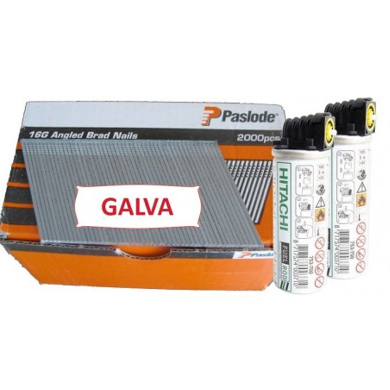 Pack de 2000 pointes PASLODE 300271 F16 galva avec gaz L.38mm