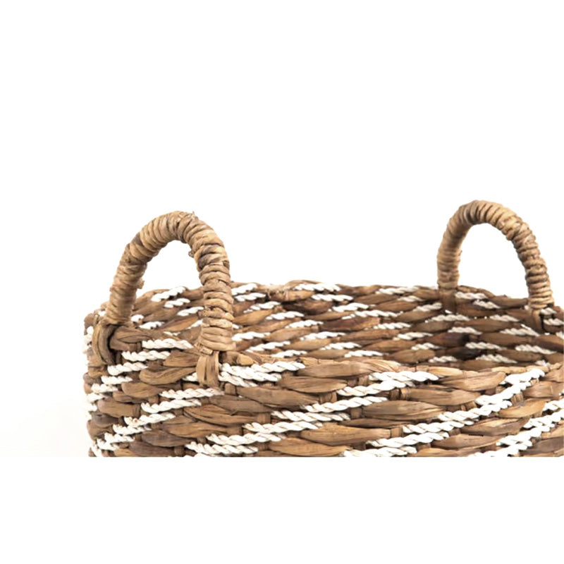 Panier souple Elise - 30 x 30 x 30 cm - taille M - jute - motifs chevrons