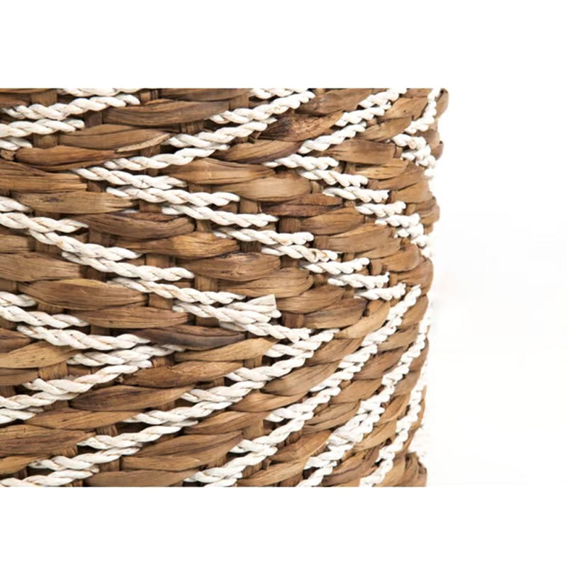 Panier souple Elise - 30 x 30 x 30 cm - taille M - jute - motifs chevrons