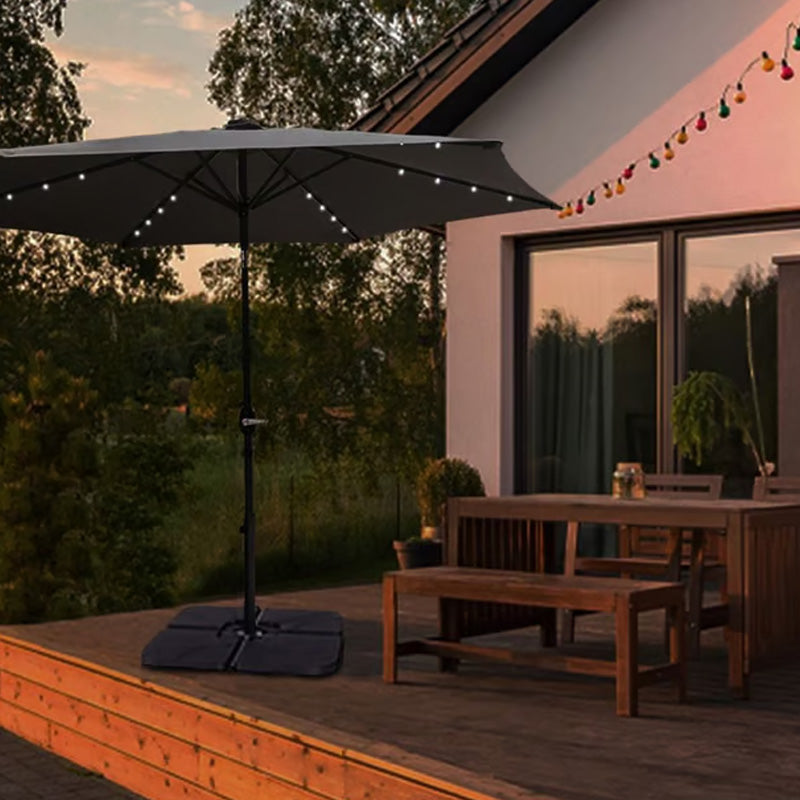 Parasol droit lumineux - 2,95m - anthracite