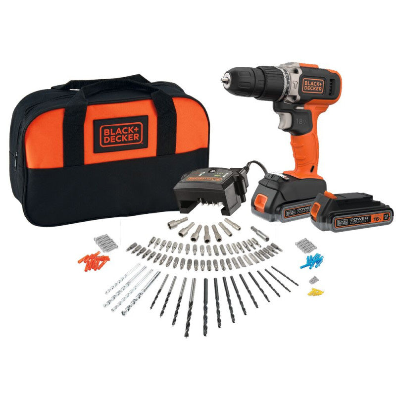 Perceuse à percussion BCD0032S120-QW Black & Decker 2 x 1,5Ah 18V+120ACS