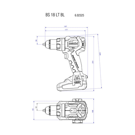 Perceuse visseuse sans fil 18V BS 18 LT BL METABO 602325890 (vendu sans batterie)