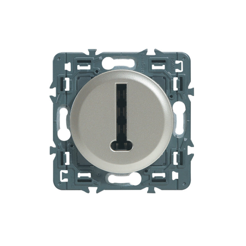 Prise téléphone Céliane 8 contacts en T LEGRAND 099760 Titane