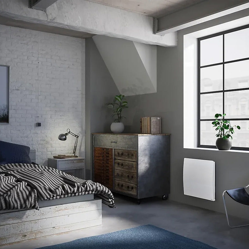 Radiateur double coeur de chauffe horizontal Malao - Blanc - 1000W