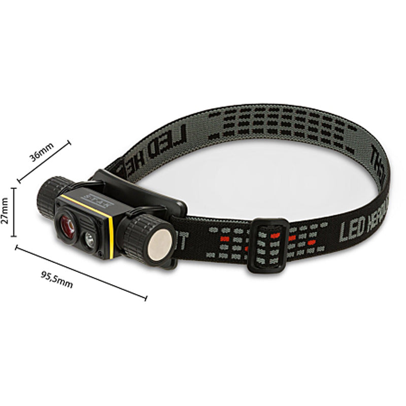 STELIOS : Lampe frontale rechargeable 15 W / 1 500 lumens avec lumière UV 365 nm et aimant. Noire STAK - VELAMP - ST216