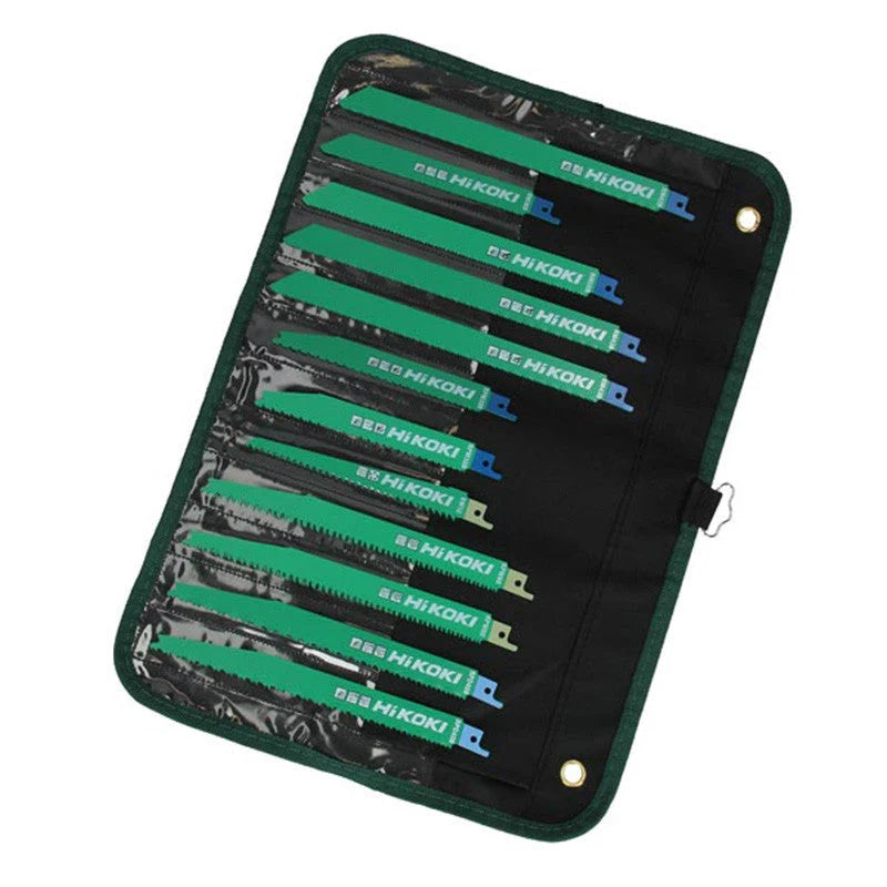 Pack Scie sabre 120mm 18V Li-Ion Brushless & pochette 12 lames - HIKOKI CR18DBLW4Z & 752049