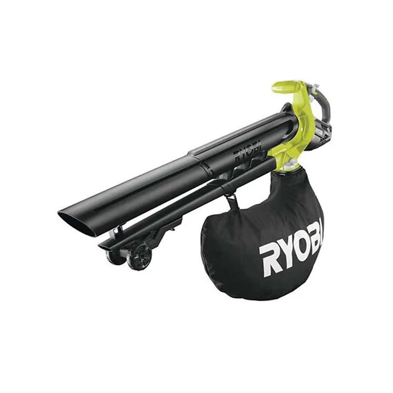 Souffleur aspiro-broyeur 18V - RYOBI OBV18 - 2-en-1 - Brushless / moteur sans charbons - vitesse max. soufflerie 201 km/h - volume d'aspiration : 6,0 m³/min - ratio de broyage : 10:1 - lames métal PowerMulching™ - sac collecteur 35 L (vendu sans batterie)