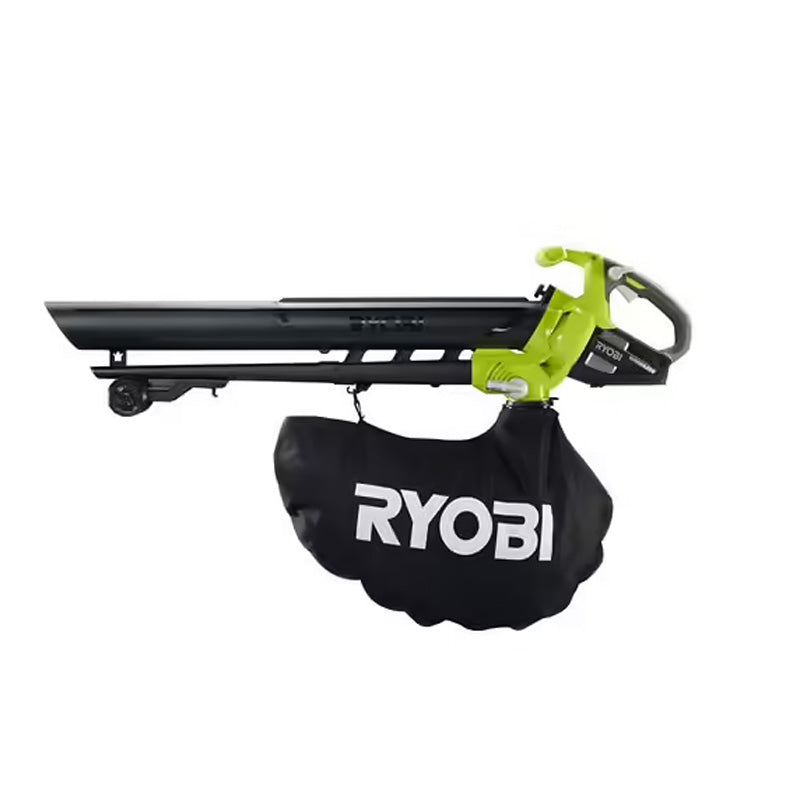 Souffleur aspiro-broyeur 18V - RYOBI OBV18 - 2-en-1 - Brushless / moteur sans charbons - vitesse max. soufflerie 201 km/h - volume d'aspiration : 6,0 m³/min - ratio de broyage : 10:1 - lames métal PowerMulching™ - sac collecteur 35 L (vendu sans batterie)