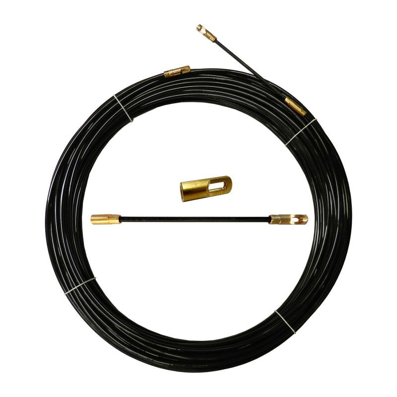 Tire fils noir en nylon Ø4mm, 20m, à tête interchangeable TECNID - VELAMP - SYN4-020