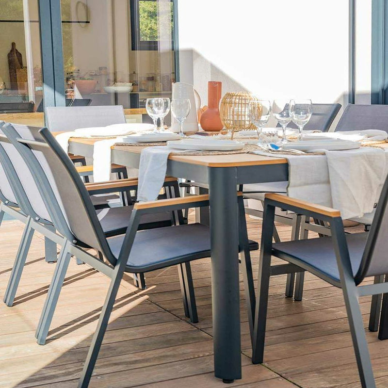 Lot de 8 Chaises CESAR en aluminium et polywood