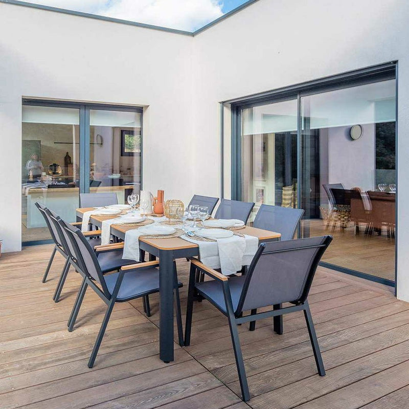 Lot de 8 Chaises CESAR en aluminium et polywood