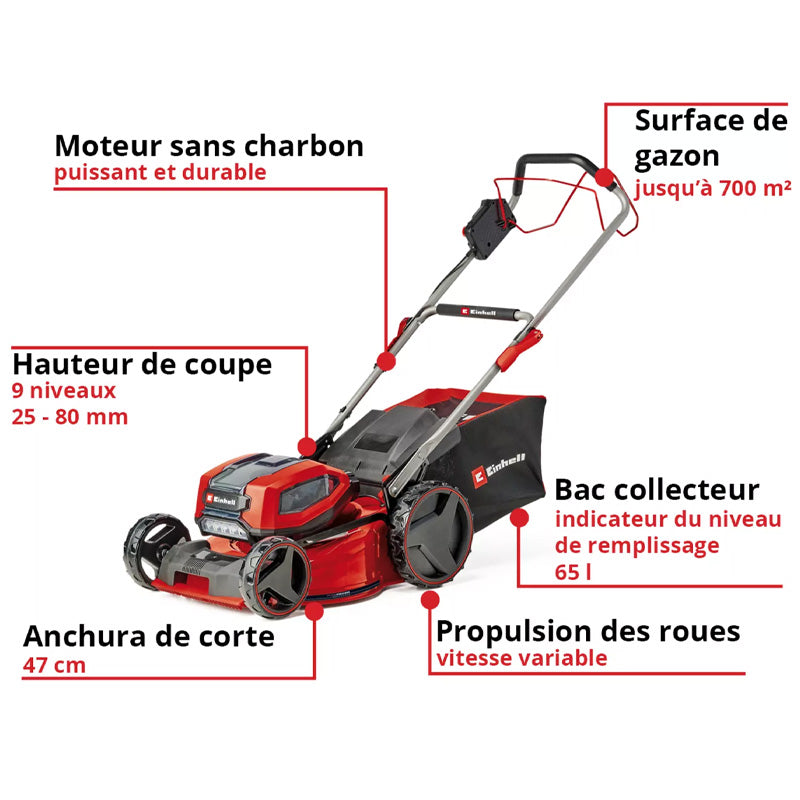 Tondeuse à gazon sans fil EINHELL GP-CM 36/52 S Li BL (4x5,2Ah)