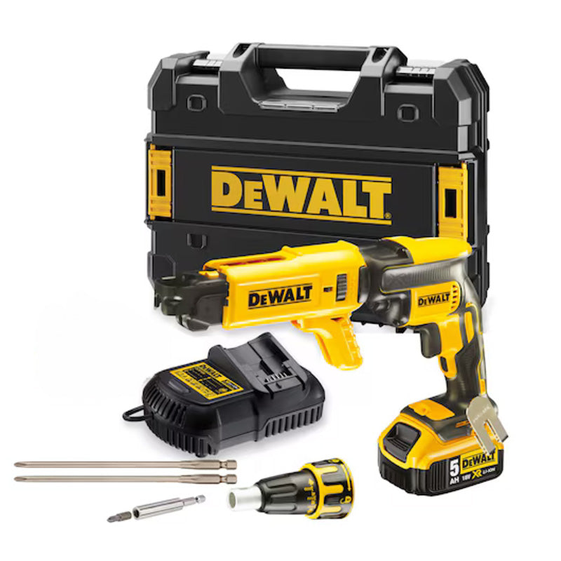 Visseuse à placo 18V DEWALT DCF620P1K-QW Brushless avec coffret, une batterie 5,0 Ah et un chargeur pour vis à bande