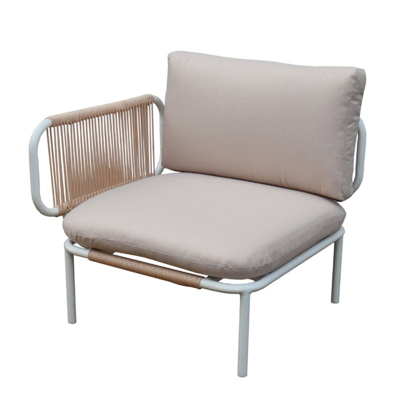 Pack de 2 accoudoirs Bali - 64.5 x 40.5 x 18.5 cm - aluminium & polyester - beige & blanc