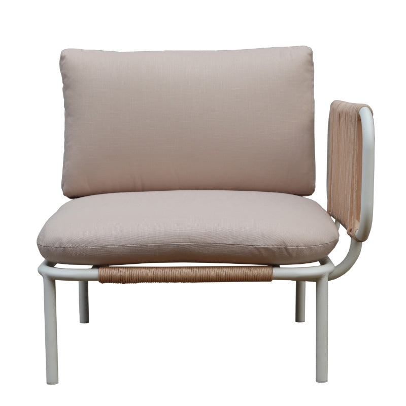 Pack de 2 accoudoirs Bali - 64.5 x 40.5 x 18.5 cm - aluminium & polyester - beige & blanc