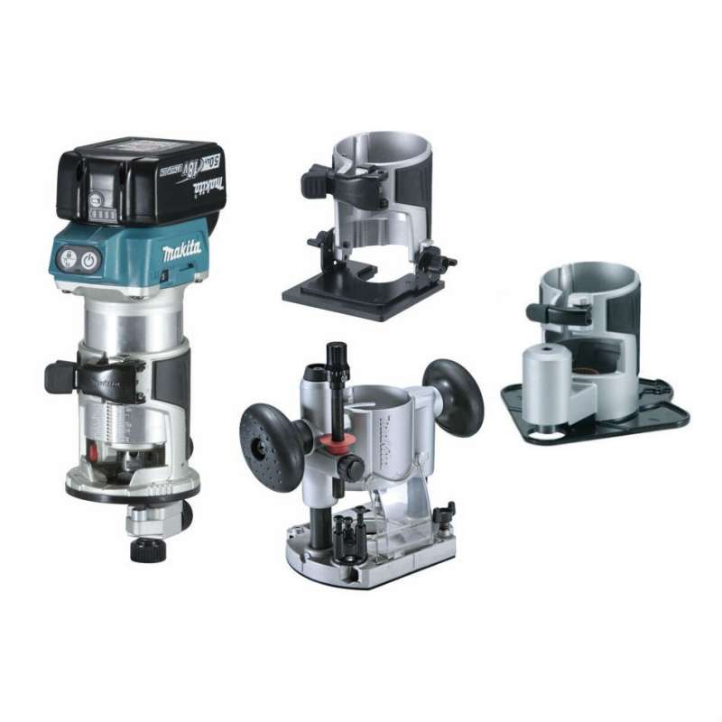 Affleureuse MAKITA DRT50RTJX3 18V (2x5Ah) Ø 8mm avec kit d'accessoires