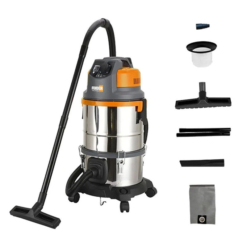 Aspirateur spécial plâtre - Eau et poussière 1400 W 28 L FEIDER FAP1430 - Cuve Inox
