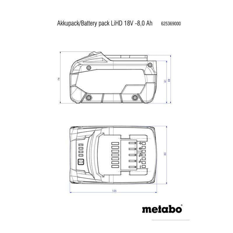 Batterie METABO LiHD 18V - 10,0 Ah 625549000