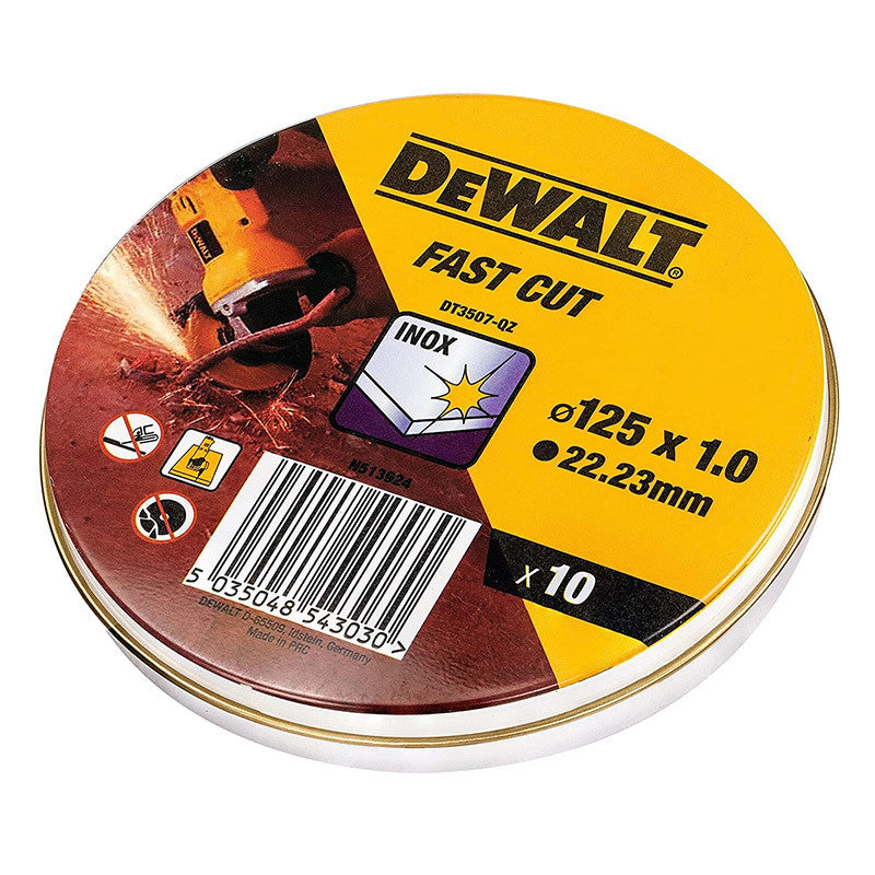 Boite de 10 disques à tronçonner Ø125mmx1mm DEWALT DT3507-QZ