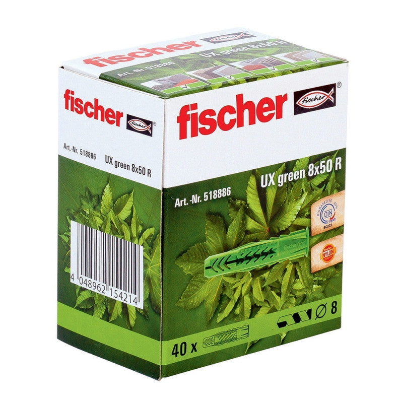 Boîte de 40 chevilles universelles UX FISCHER - vert