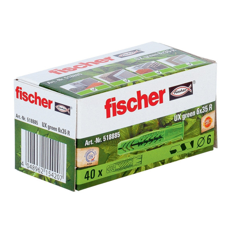 Boîte de 40 chevilles universelles UX FISCHER - vert