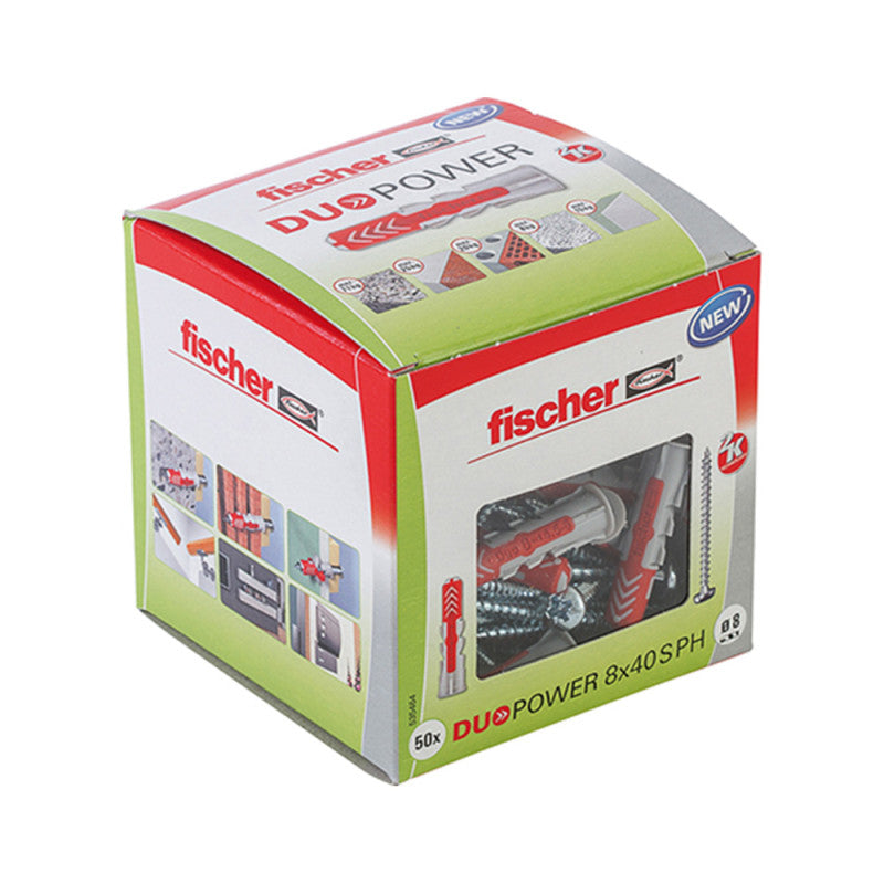 Boîte de 50 vis de charpente Power-Fast à empreinte TX FISCHER FPF-WT - tête disque - filetage partiel