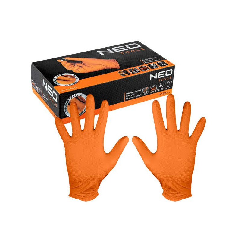 Boite de 50 gants nitrile perforés oranges NEOTOOLS