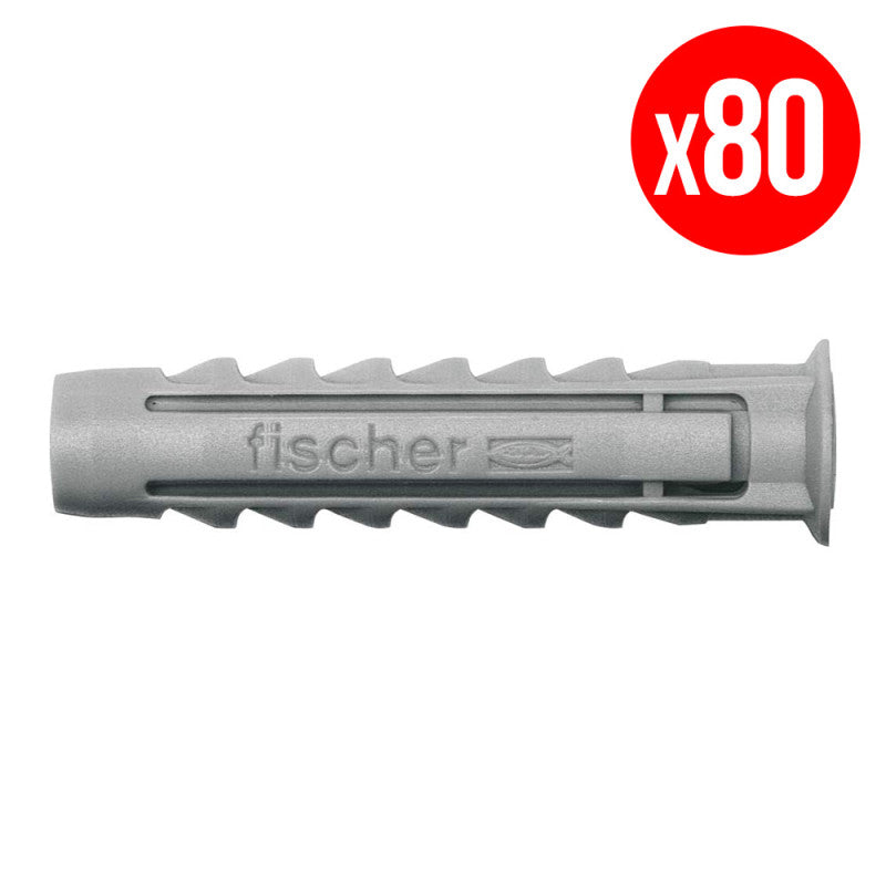 Boîte de 80 chevilles à expansion SX FISCHER 531029 Ø8 x 40 mm