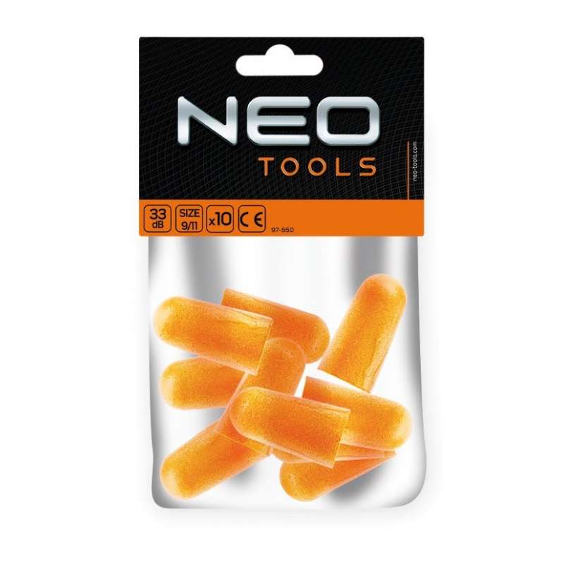 Bouchons d'Oreilles NEO TOOLS 97-550 33 DB 9-11 10 Pièces