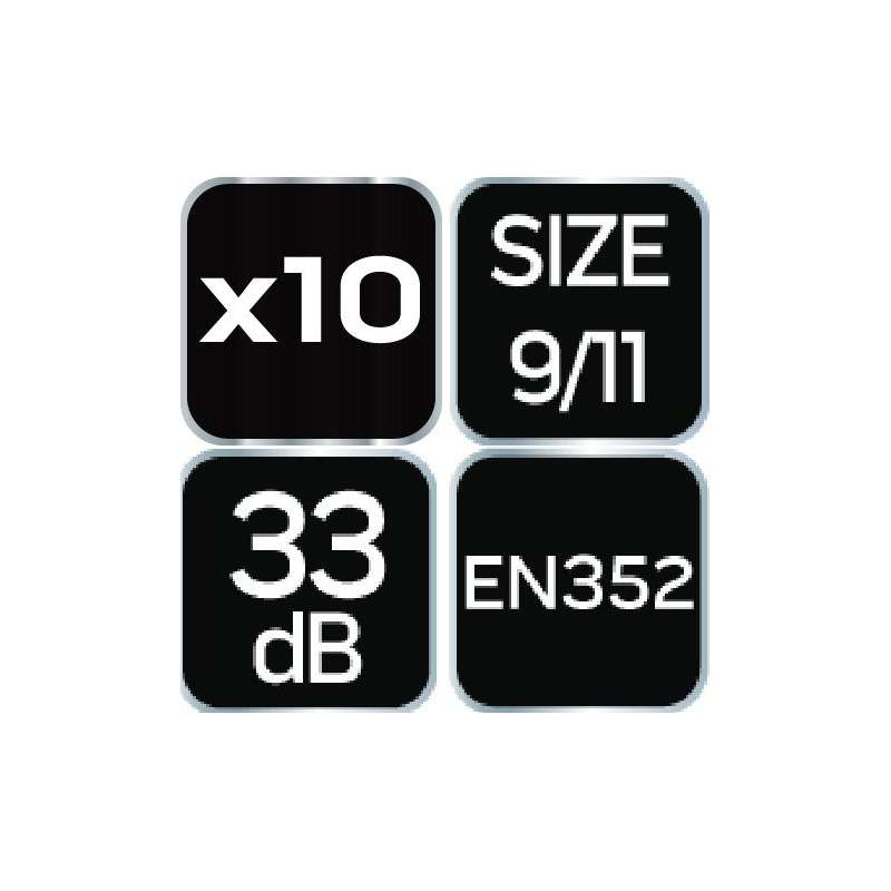 Bouchons d'Oreilles NEO TOOLS 97-550 33 DB 9-11 10 Pièces