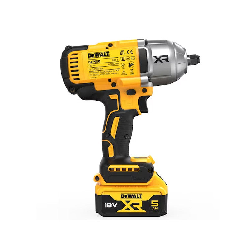 Boulonneuse à chocs ½” 1396 Nm 18V DEWALT DCF900P2T-QW avec coffret et 2 batteries 5,0 Ah