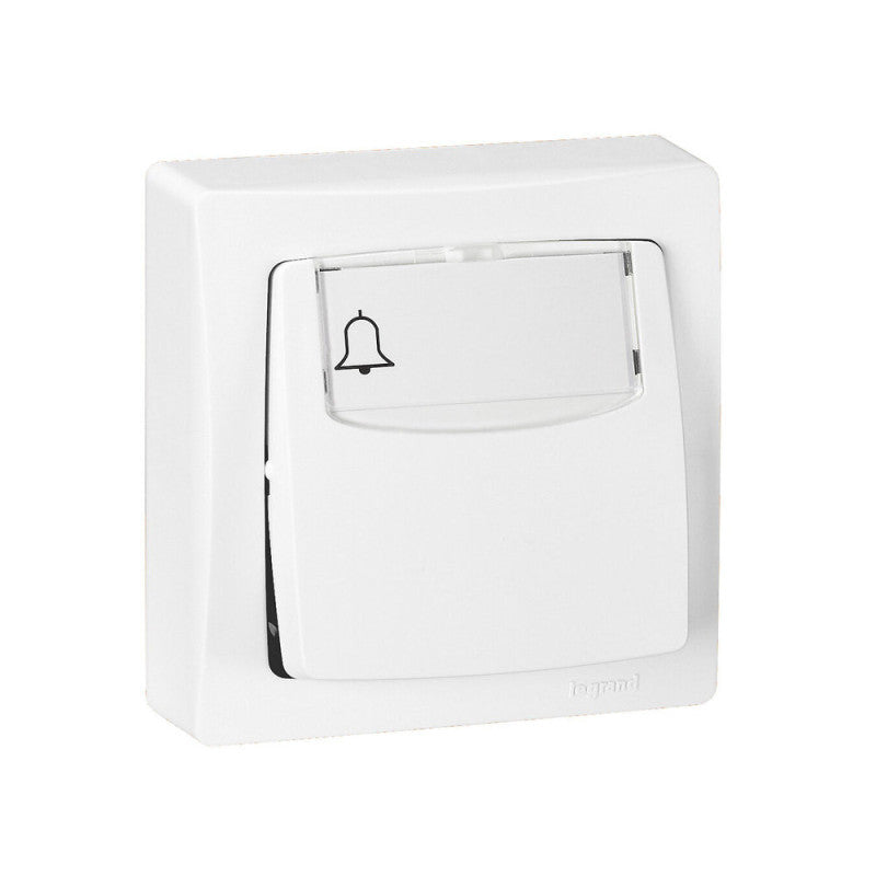 Bouton poussoir LEGRAND avec porte-étiquettes en saillie blanc