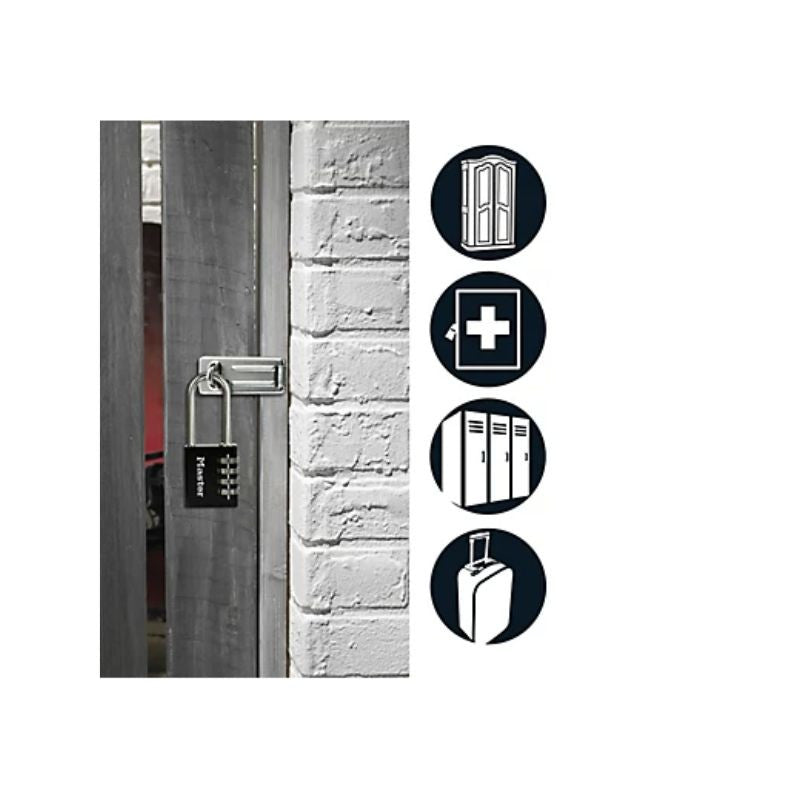 Cadenas à combinaison programmable MASTER LOCK alu 40mm anse d.6xh.51mm