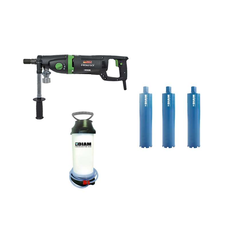 Carotteuse Portative EIBENSTOCK ETN162/3 230 V 2.2 kW Ø 202 + Pulvérisateur + 3 couronnes