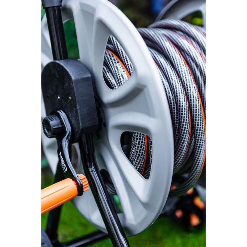 Chariot pour tuyau d'arrosage NEO TOOLS 15-792 - Métal - Jusqu'à 60m