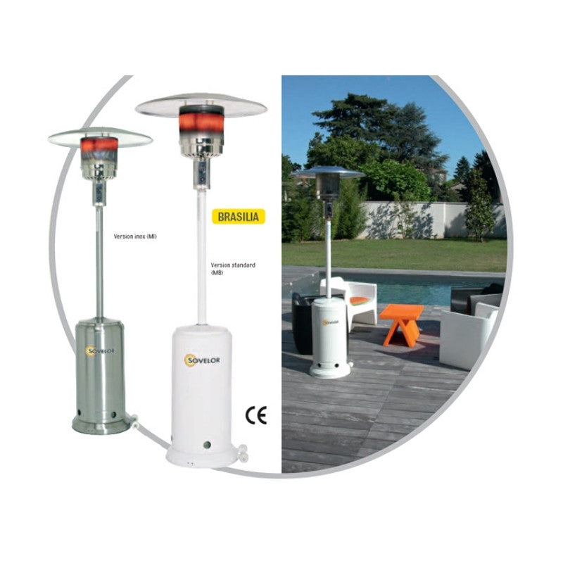 Chauffage Mobile Parasol SOVELOR BRASILIA MI Inox au Gaz Propane