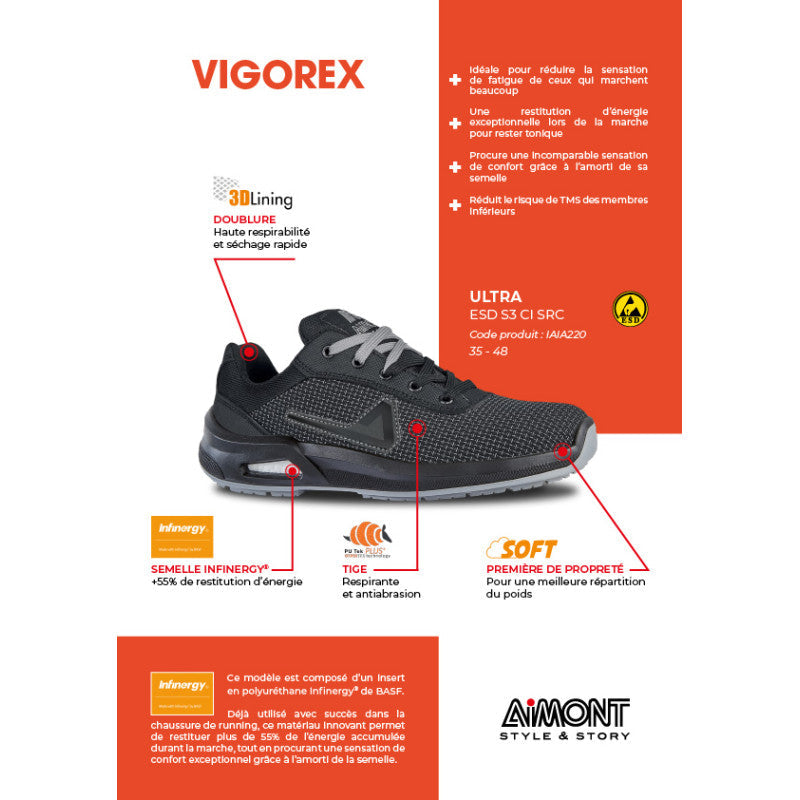 Chaussures de sécurité basse AIMONT ULTRA S3 CI SRC ESD