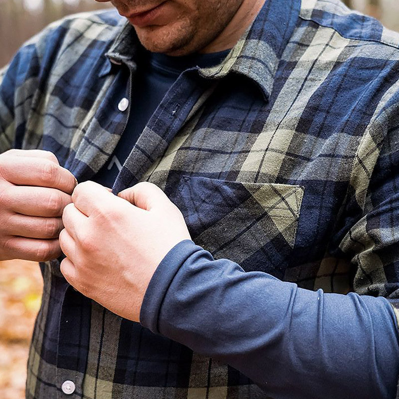 Chemise à carreau homme NEO TOOLS 81-541 bleue olive noire