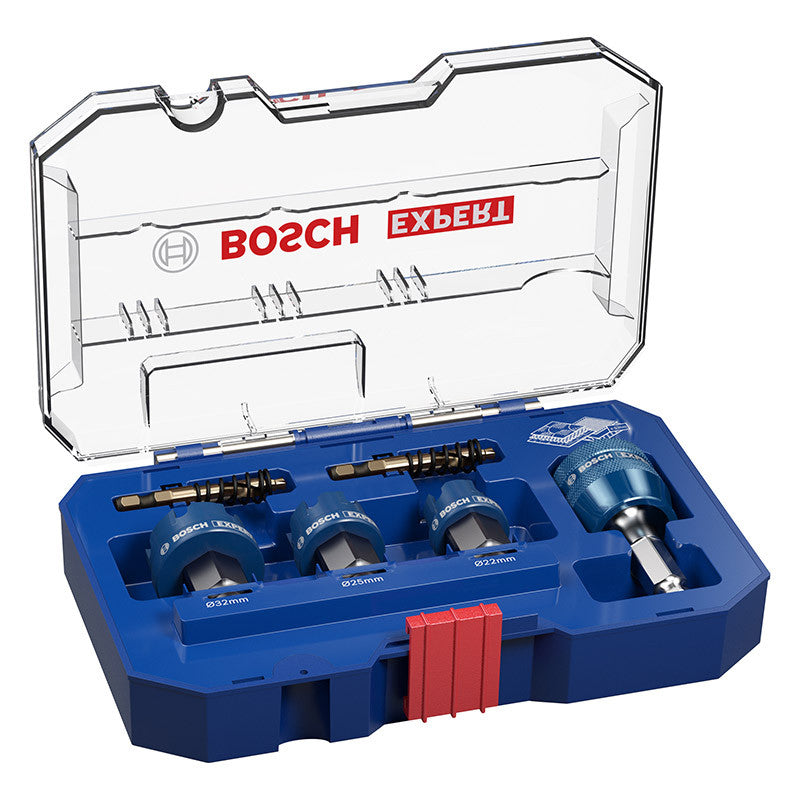 Coffret 3 Scies trépans BOSCH 2608900502 Power Change EXPERT Carbure Précision Métal Ø22 25 32mm