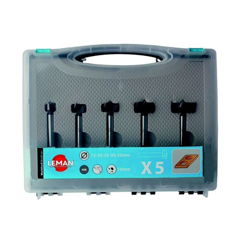 Coffret 5 mèches à façonner LEMAN 100.700.05 - Fond plat - Carbure HM