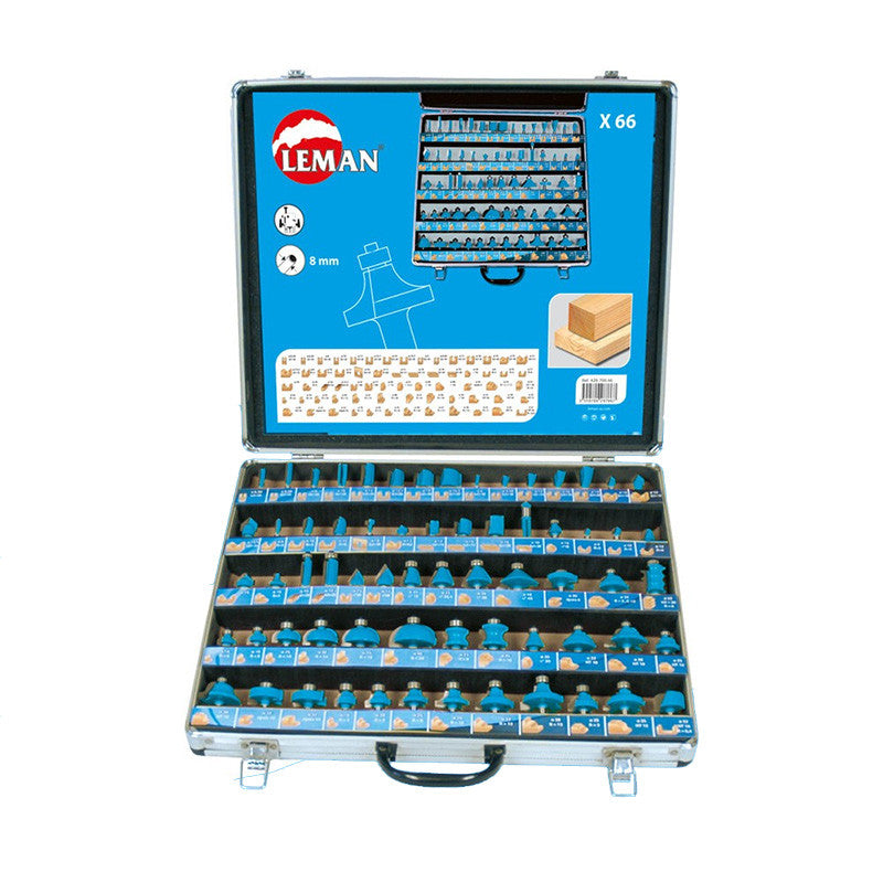 Coffret 66 mèches pour défonceuse LEMAN 428.700.66