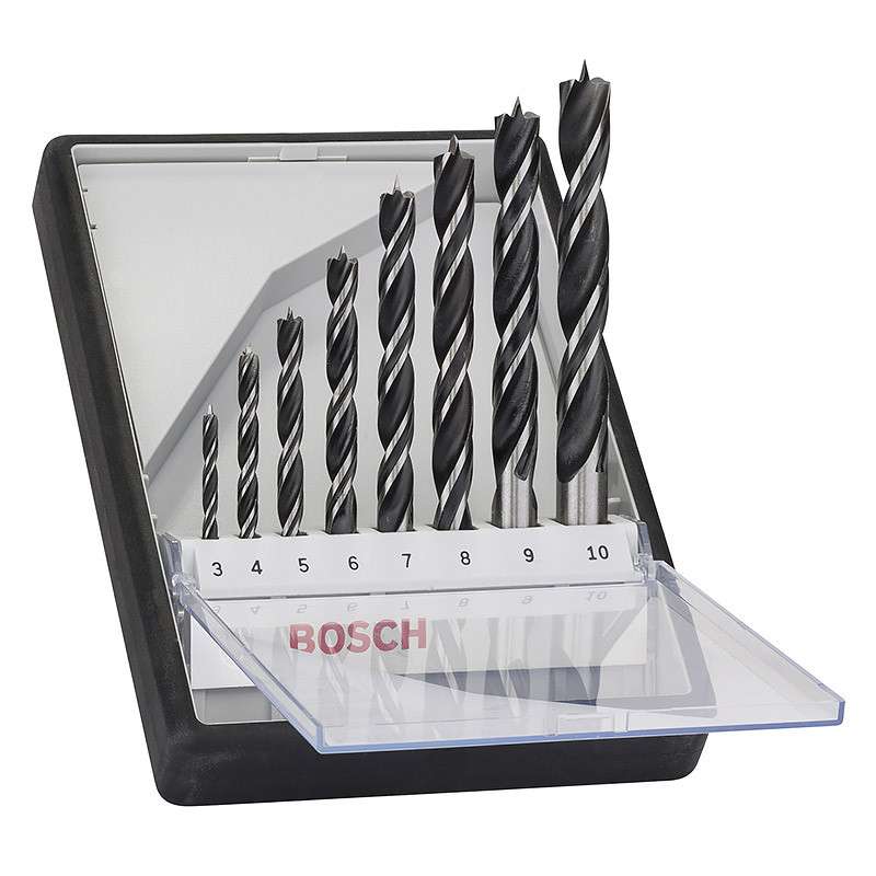 Coffret 8 mèches hélicoïdales à bois BOSCH 2607010533 Robust Line