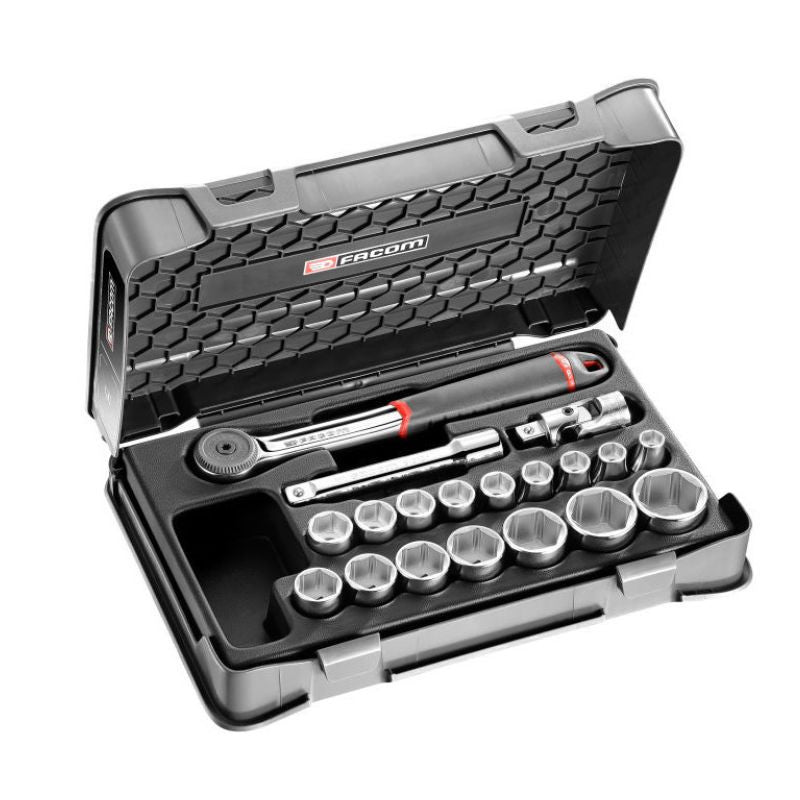 Coffret clé à cliquet + douilles 1/2'' FACOM S.161-2P6PB - 19 pièces