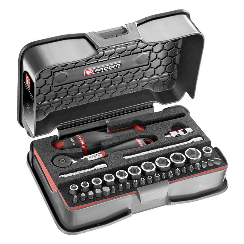 Coffret clés à cliquet + douilles 1/4'' FACOM R.161-6M6PB
