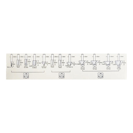 Coffret de 12 Fraises queue de 6 mm MAKITA D-57065