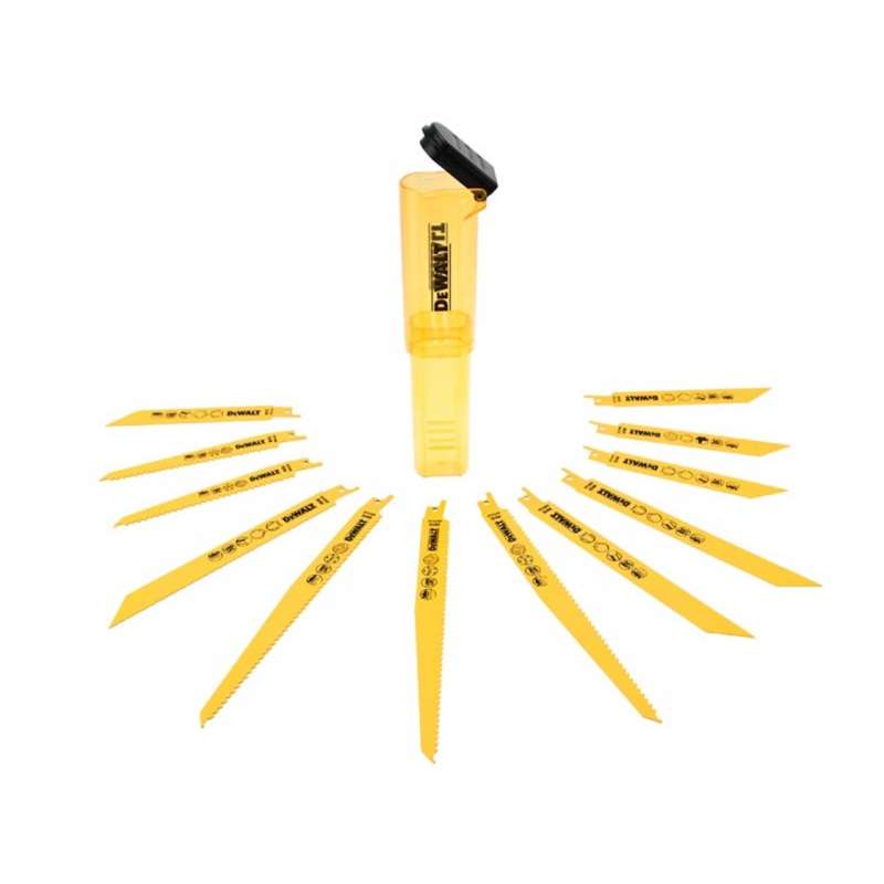 Coffret de 12 lames de scie sabre DEWALT DT2445-QZ Bi-Métal