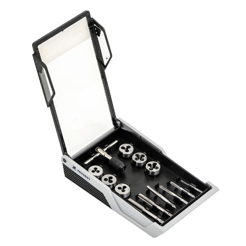 Coffret de 13 pièces tarauds et filières PEUGEOT + clé Usage Courant , Conditionnement x 13 pcs