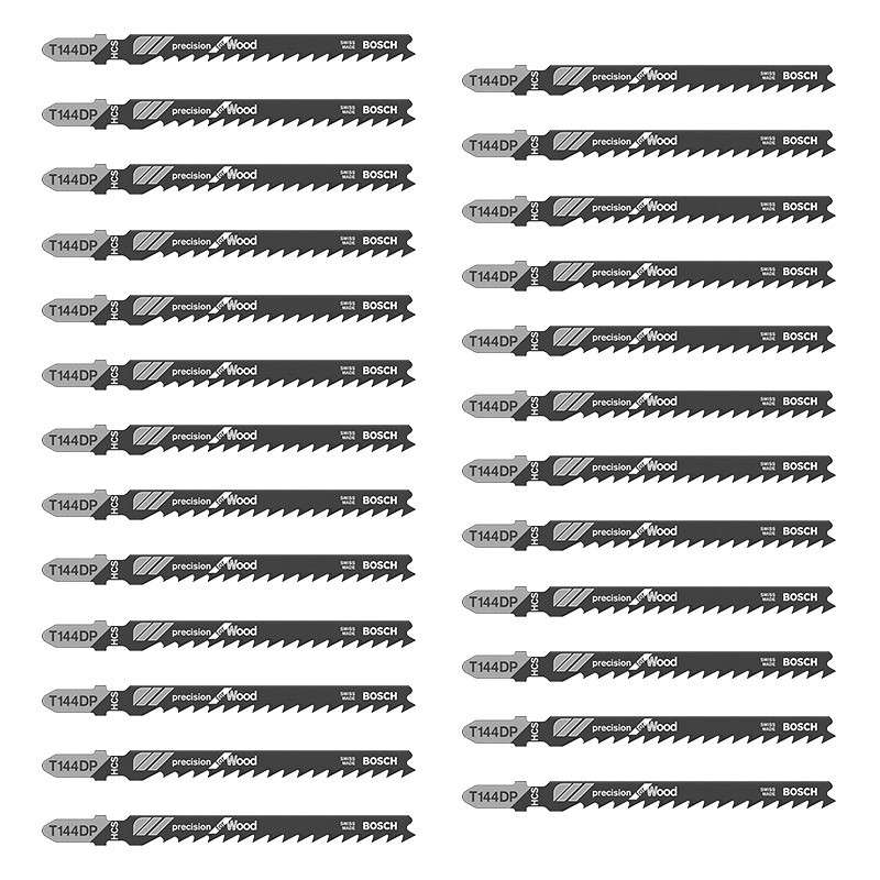 Coffret de 25 lames de scie sauteuse BOSCH 2608633A39 T144DP bois