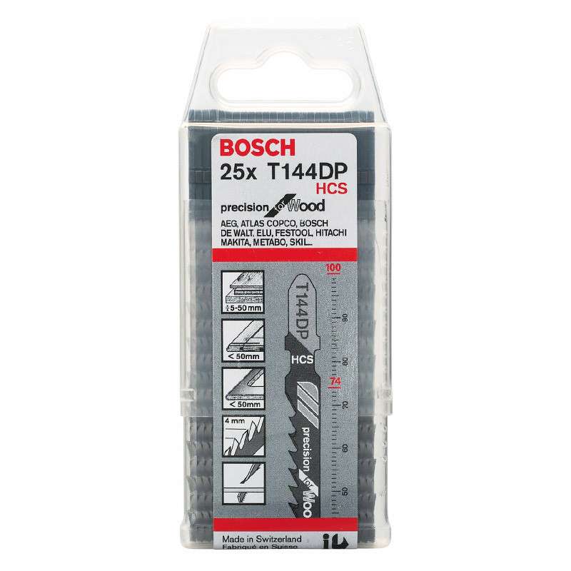 Coffret de 25 lames de scie sauteuse BOSCH 2608633A39 T144DP bois
